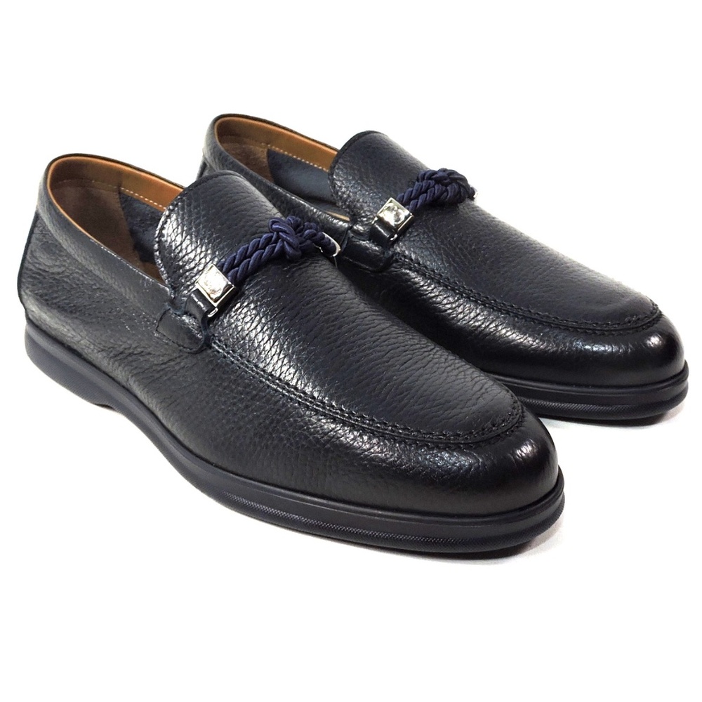 CASADEI 🇮🇹 MEN'S BLACK SOFT LEATHER COMFORT LOAFERS - Picture 2 of 8